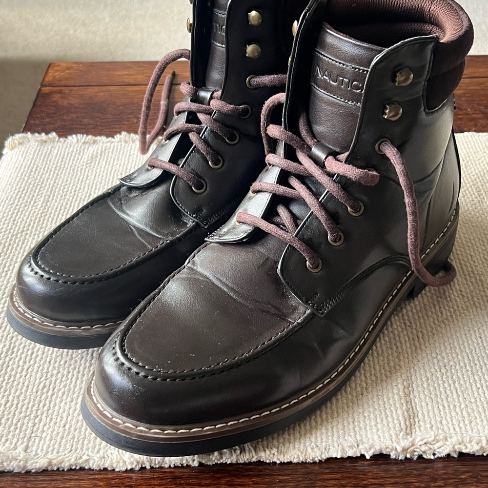 Nautica Men's Brown Leather Boots